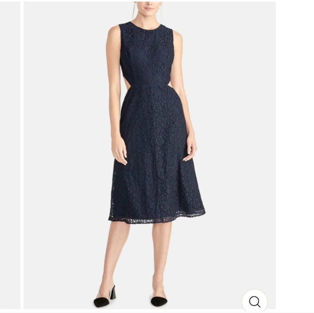 RACHEL Rachel Roy Navy Lace Midi Dress